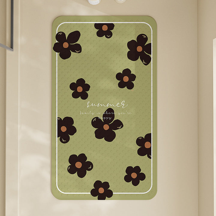 Floral Non-Slip Bath Mat Bowlift