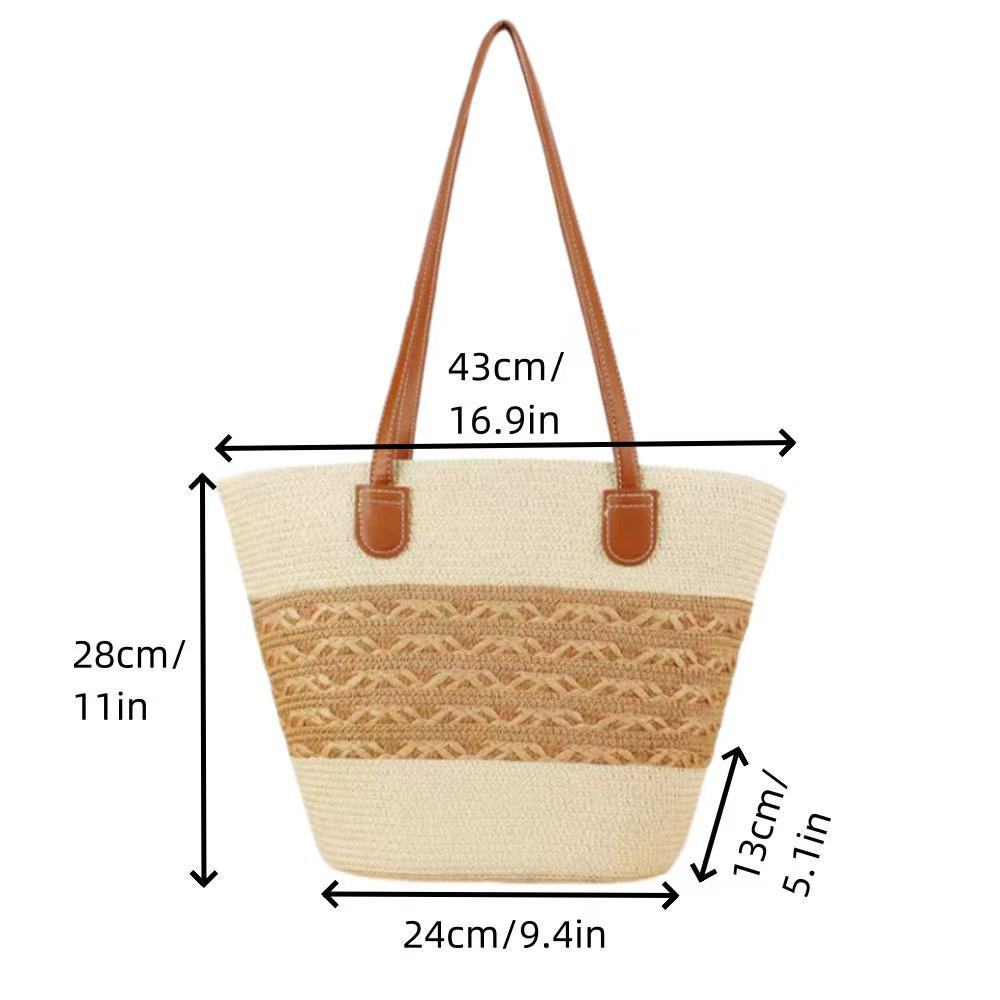 Fashionable rustic shopper with chic leather handles Bowlift