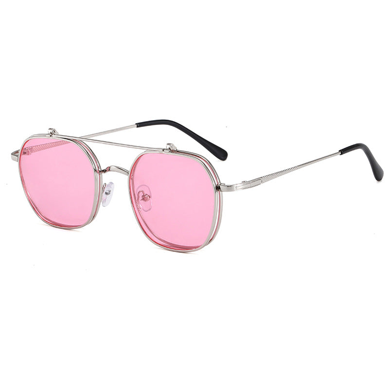 Women's geometric oversized sunglasses with elegant golden frame Bowlift