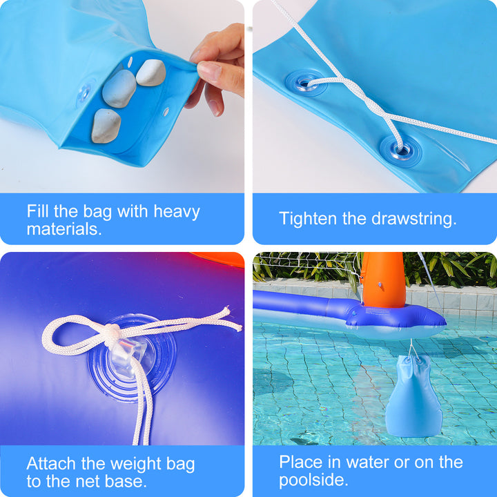 Unisex Inflatable Water Play Set with Volleyball and Basketball Net Bowlift