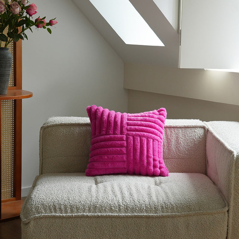 Textured Plush Decorative Cushion