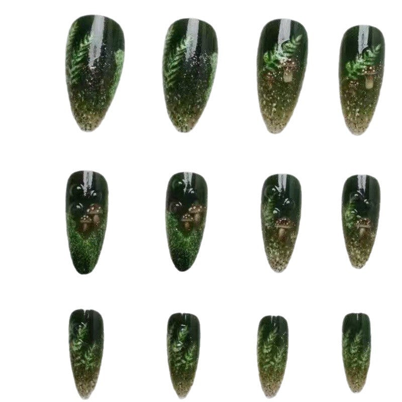 Elegant artificial nails with botanical design Bowlift