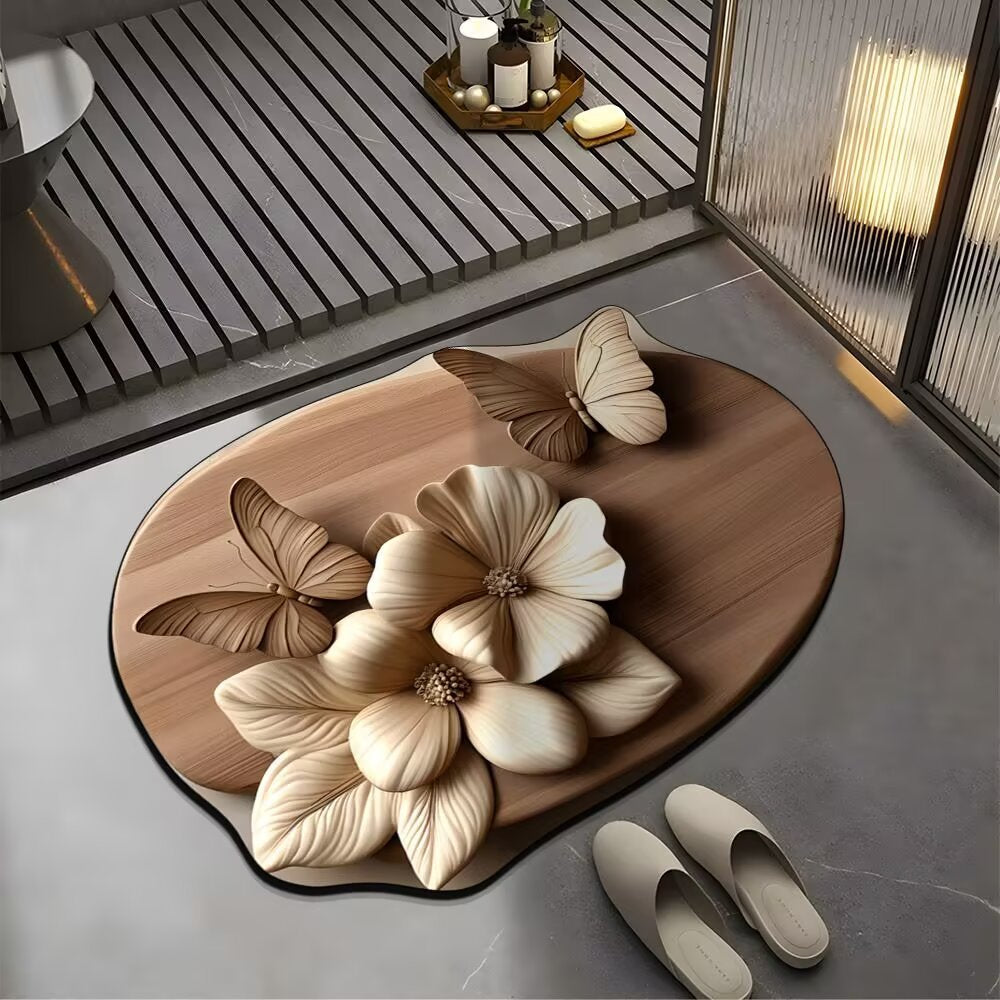 Decorative Butterfly Bath Mat Bowlift