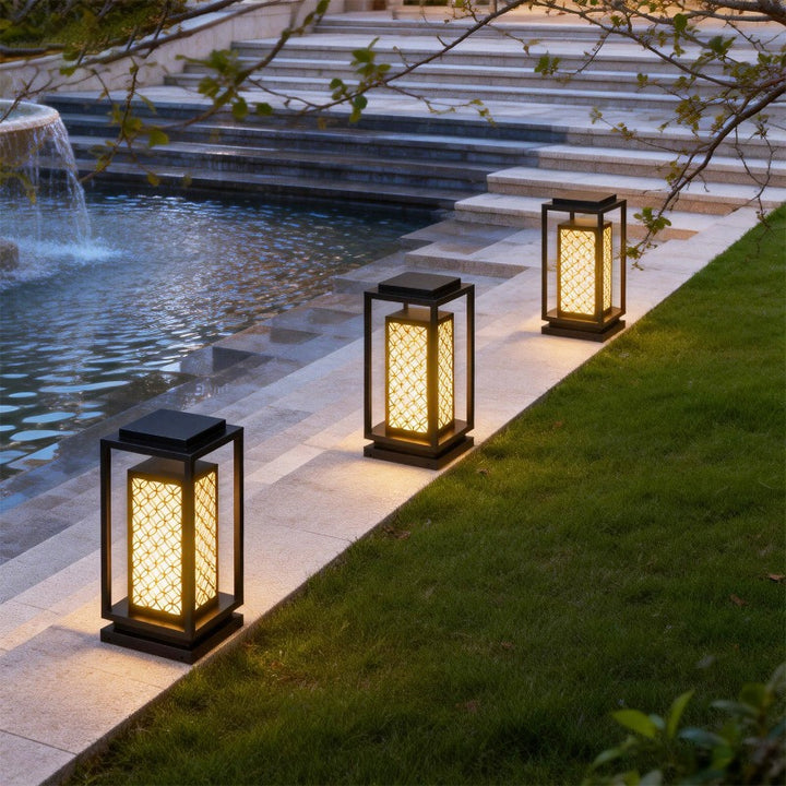 Japanese-Inspired LED Outdoor Lantern With Wooden Frame Bowlift
