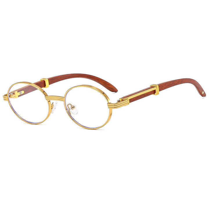 Vintage-Inspired Circular Sunglasses with Luxurious Golden Accents Bowlift