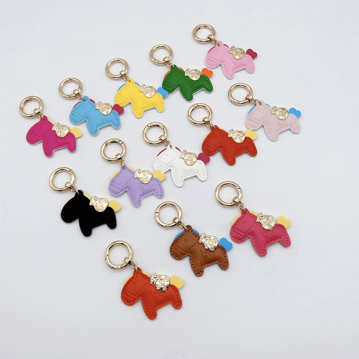 Animal-Shaped Leather Keychain Bowlift