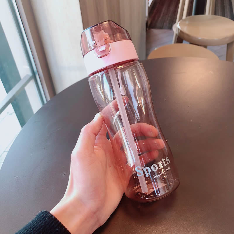 Women Ergonomic Sports Water Bottle with Integrated Straw Function Bowlift