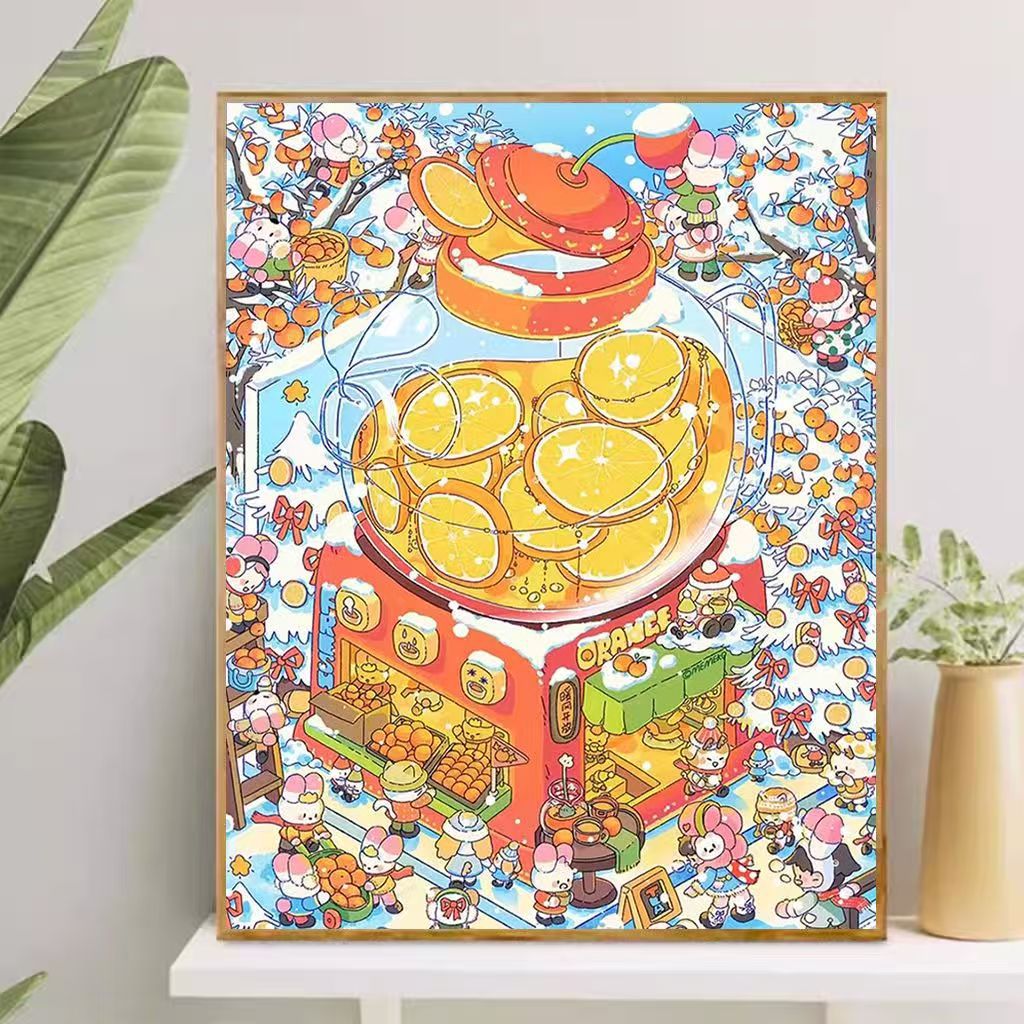 Playful Cartoon-Themed Art Canvas Bowlift