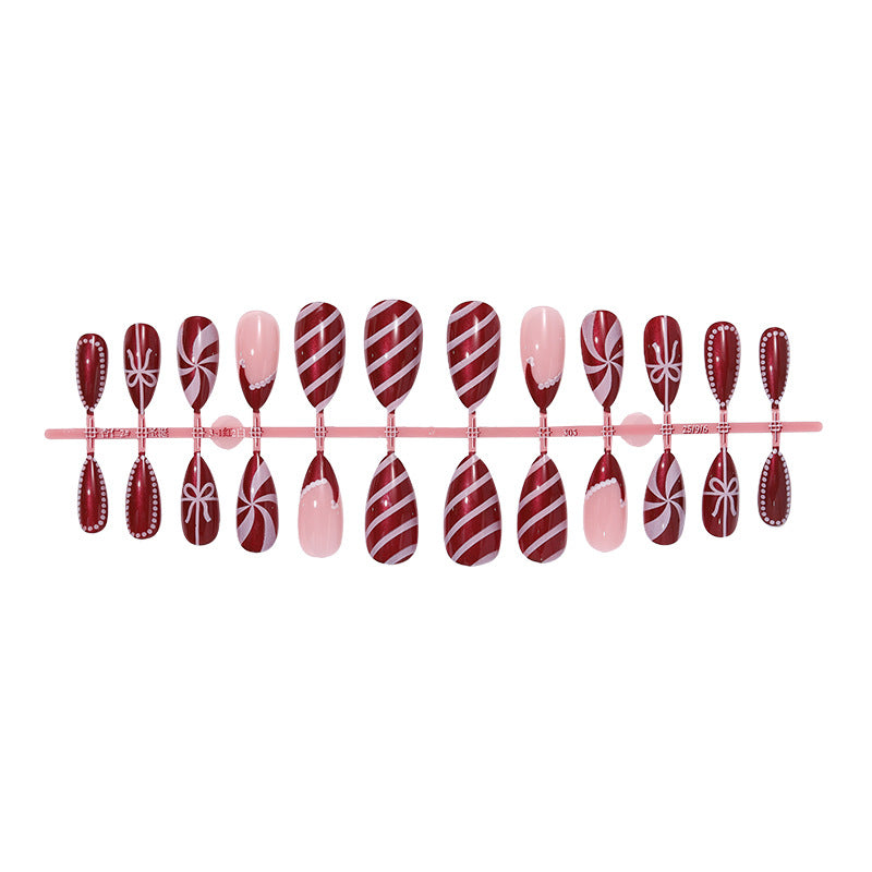 Festive Glittery Press-On Nails Set Bowlift