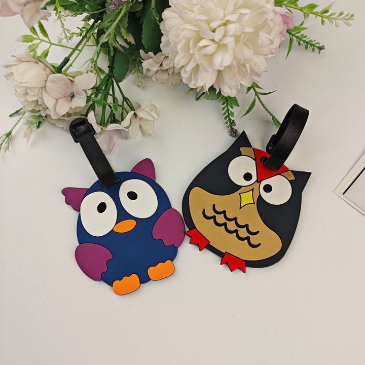 Unisex Playful Owl Luggage Tag Bowlift