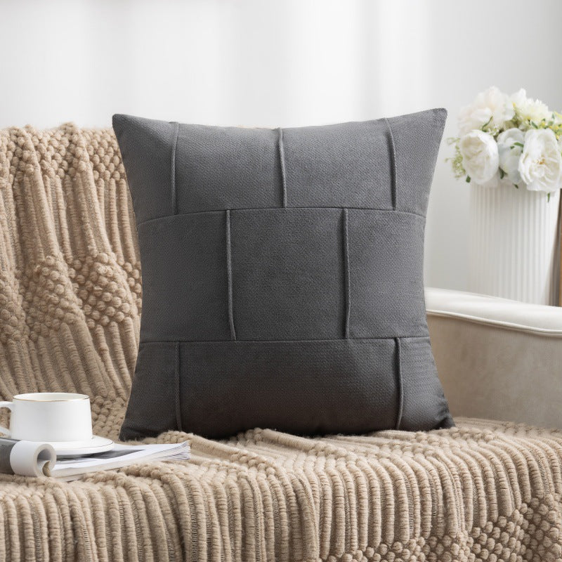 Square Textured Patchwork Throw Pillow Cover Bowlift