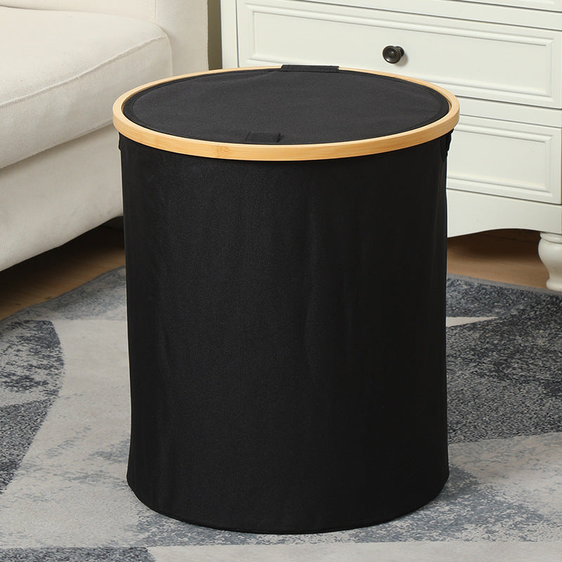 Practical laundry container with bamboo lid Bowlift