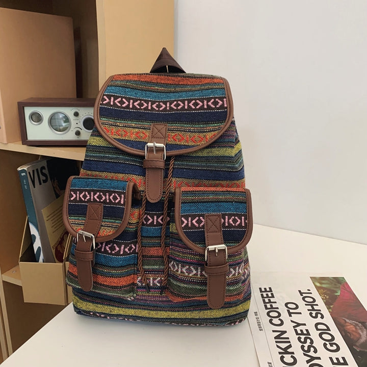 Artistic Patterned Canvas Backpack