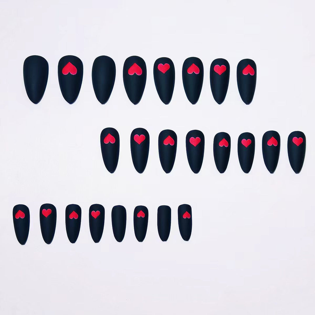 Heart-Embellished Matte Nail Art Bowlift