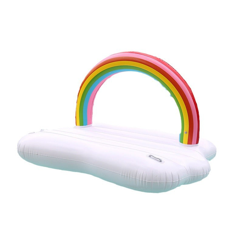 Women's Inflatable Wellness Lounger with Rainbow Decor Bowlift