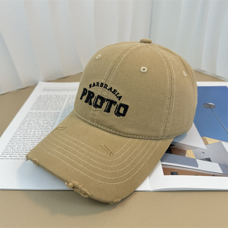 Men's Vintage-Inspired Distressed Baseball Cap Bowlift