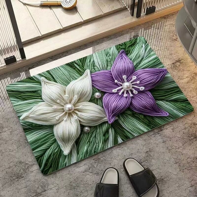 Floral-Inspired Decorative Area Mat