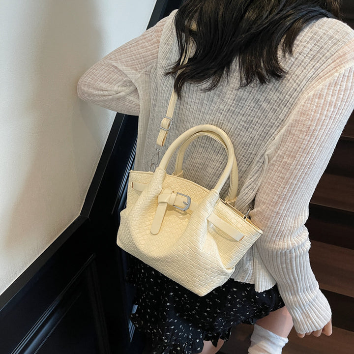 Stylish Woven Structured Handbag Bowlift