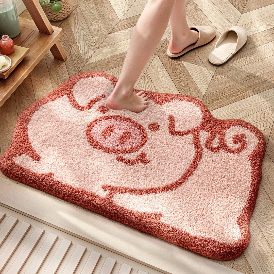 Plush Cartoon Character Bath Mat