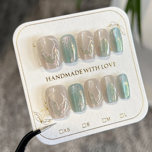 Artistic Nail Tips with Floral Design Bowlift