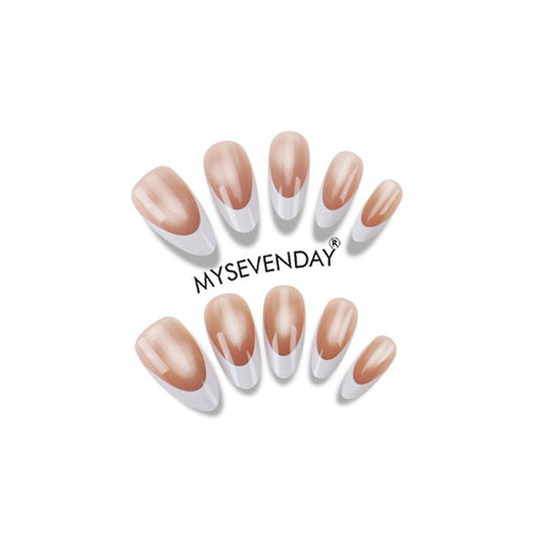 Premium French Tip Press-On Nail Set Bowlift
