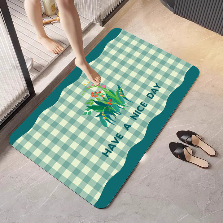 Cheerful Floral Design Indoor Area Mat Bowlift