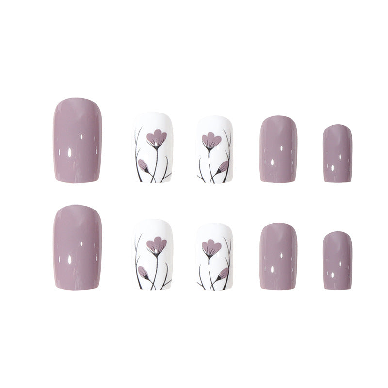 Floral Art Press-On Nail Set Bowlift
