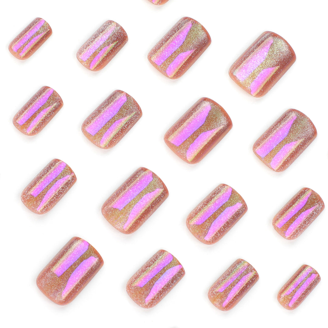 Artful Nail Art with Shimmering Gradient Bowlift