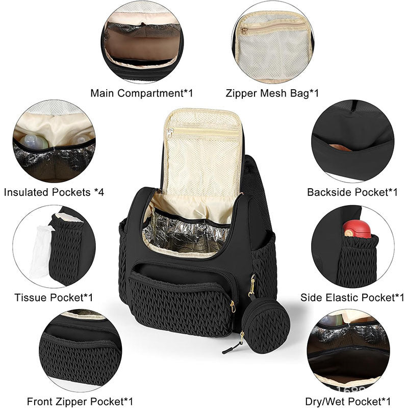 Fashionable backpack with textured upper material Bowlift