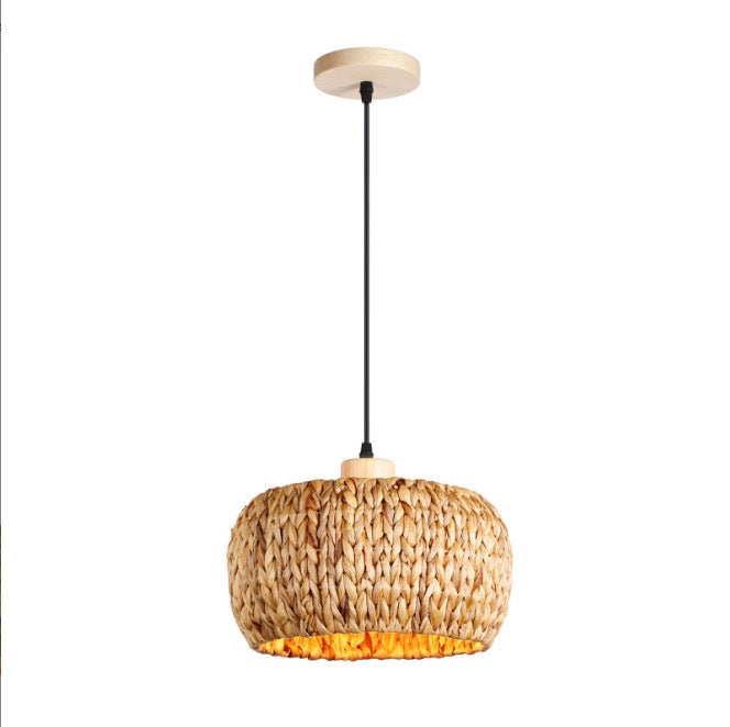 Hanging light made of braided material Bowlift