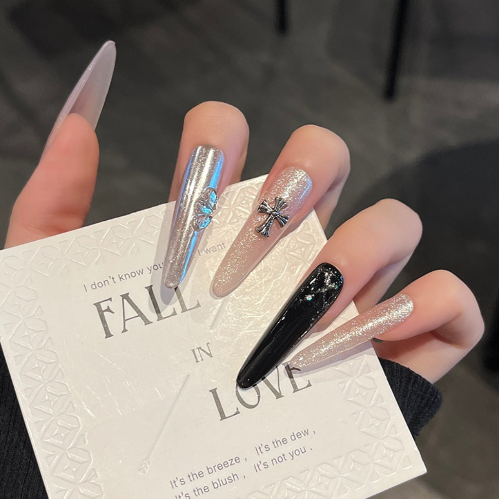 Artistic Press-On Nail Set Bowlift