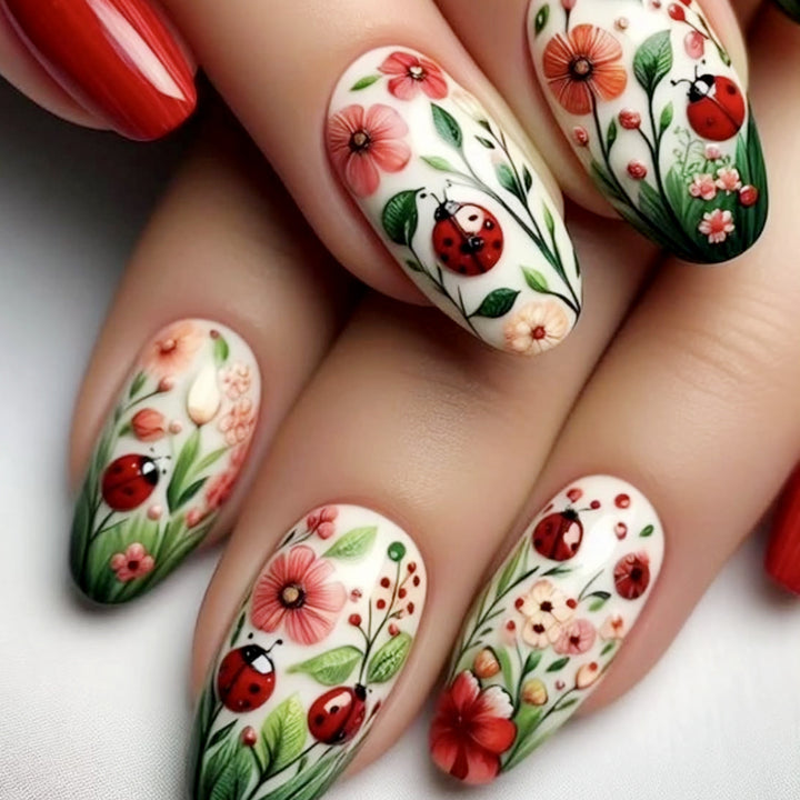 Floral-Accent 3D Nail Art Extensions Bowlift