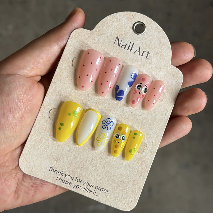 Whimsical Cartoon Press-On Nail Set Bowlift