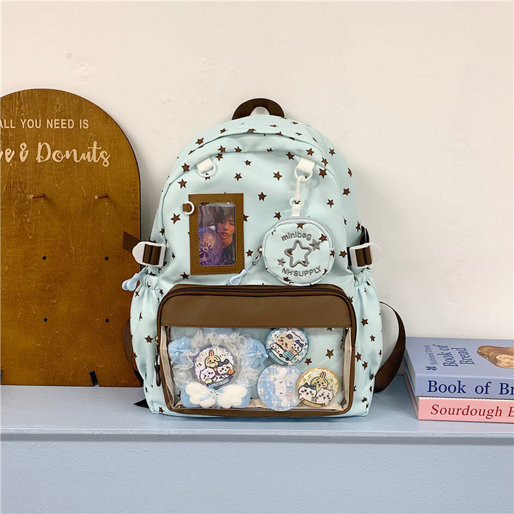 Star-Embellished Transparent Backpack