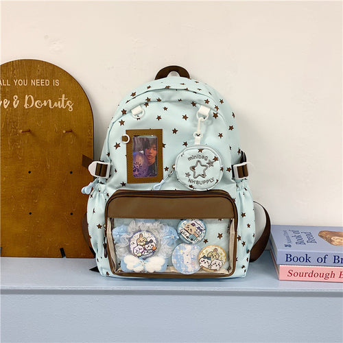 Star-Embellished Transparent Backpack