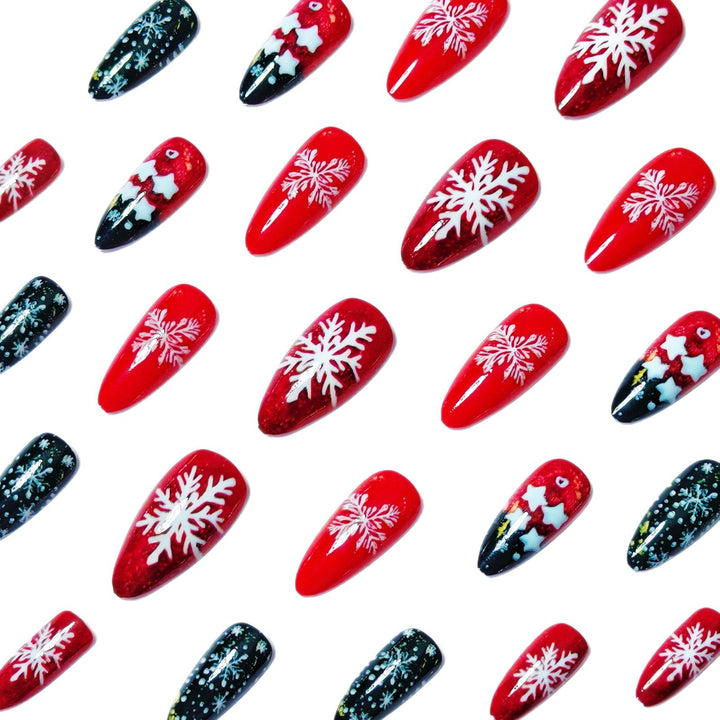 Festive Snowflake Nail Art Bowlift