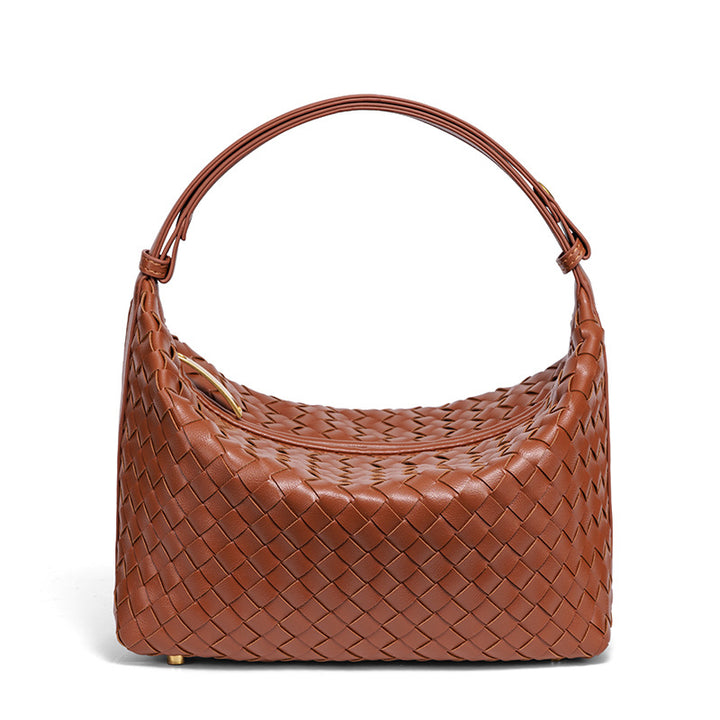 Braided Vegan Leather Shoulder Bag Bowlift