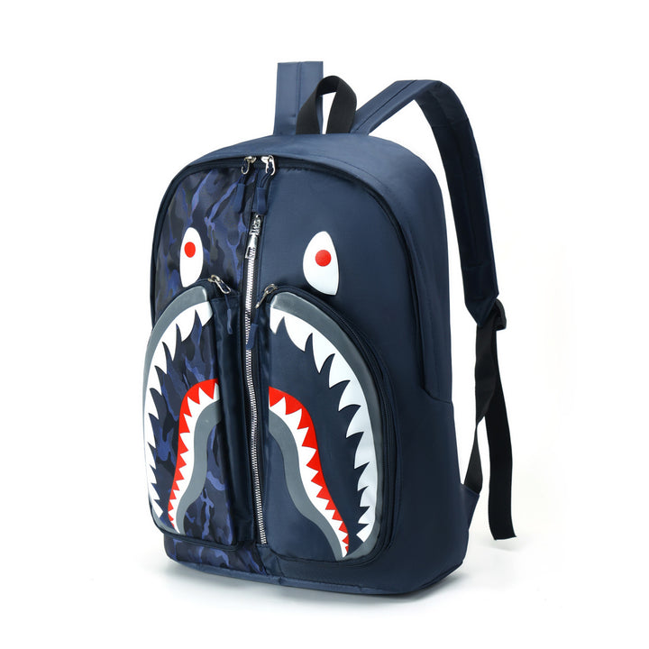 Shark-Themed Cartoon Backpack