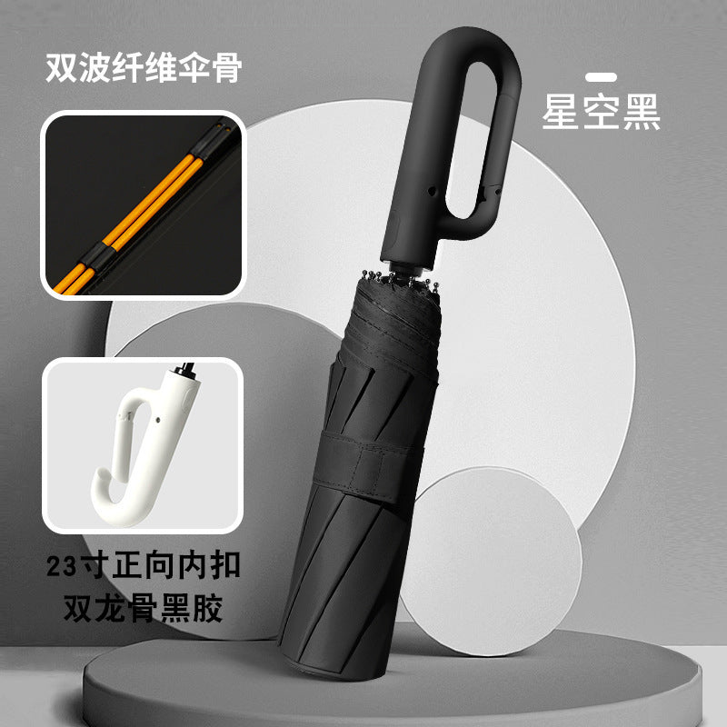Women's Automatic Folding Umbrella with Ergonomic Handle Bowlift