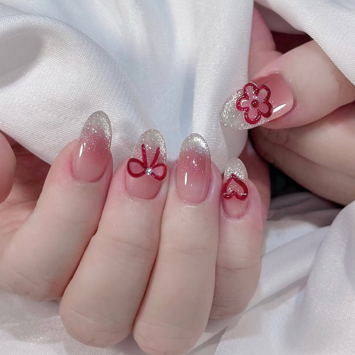 Stylish 3D Floral Acrylic Nail Art Extensions Bowlift