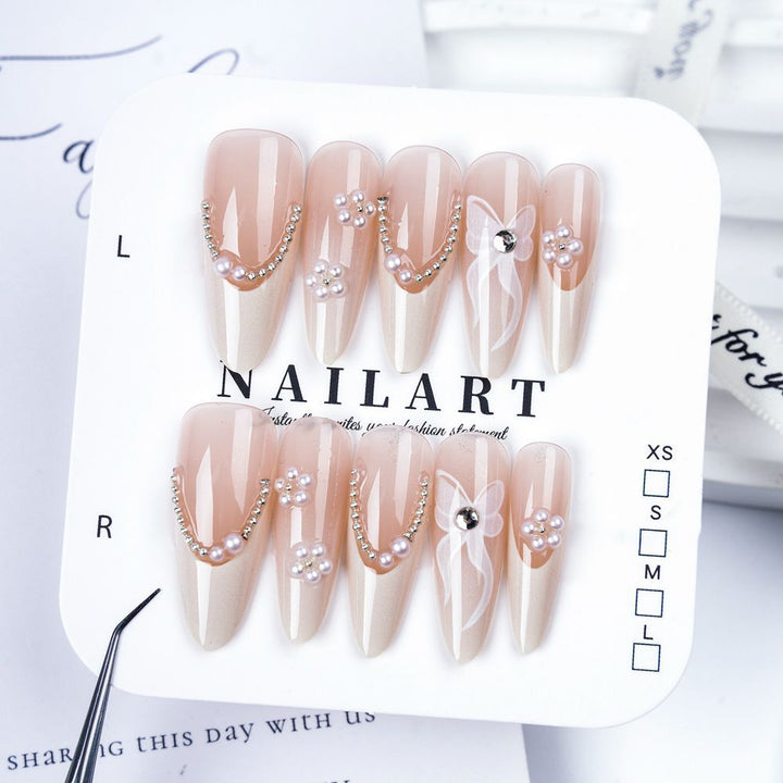 Artistic Press-On Nail Set with Cute Character Designs Bowlift