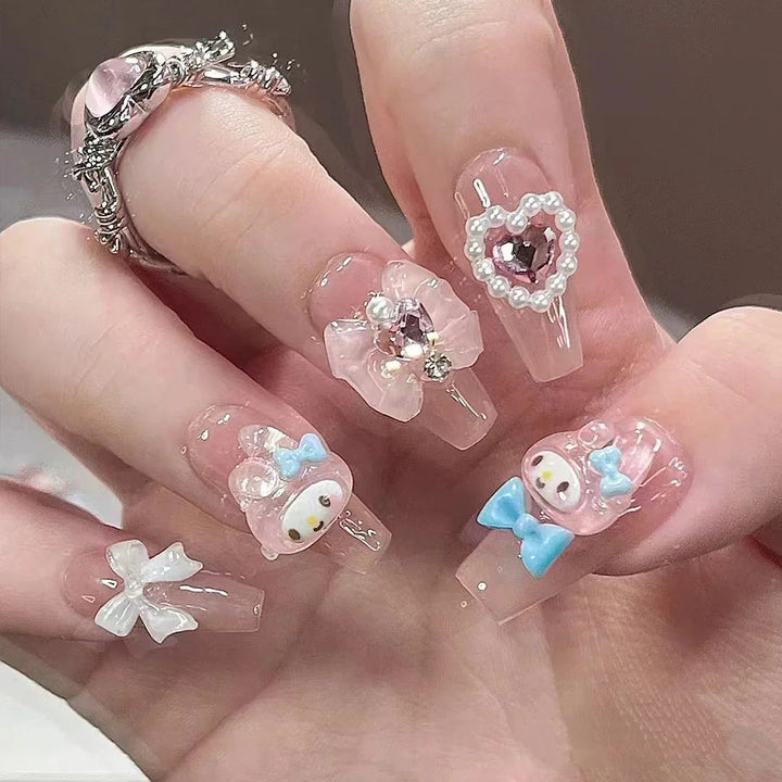 Decorative Glitter Ombre Press-On Nails Bowlift