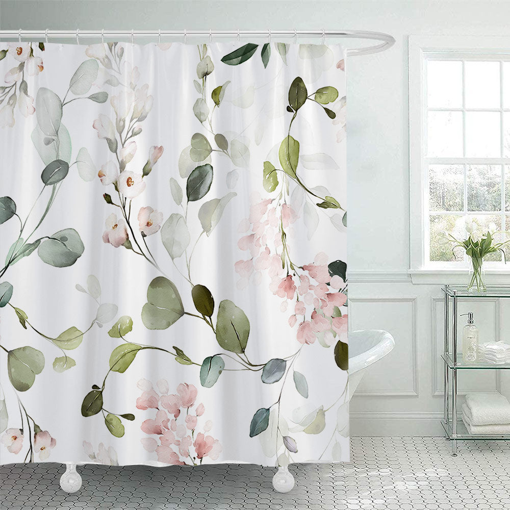 Floral Patterned Shower Curtain Bowlift