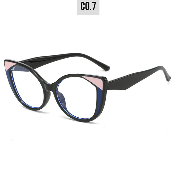 Women's Cat-Eye Glasses with Floral Design and Adjustable Nose Bridge Bowlift