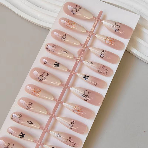 Cute Animal Design Artificial Nails Bowlift