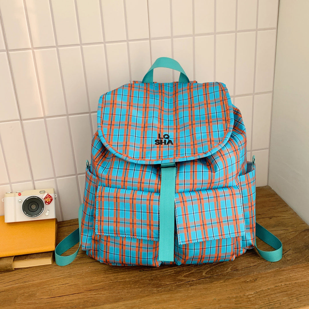 Checked Pattern Backpack