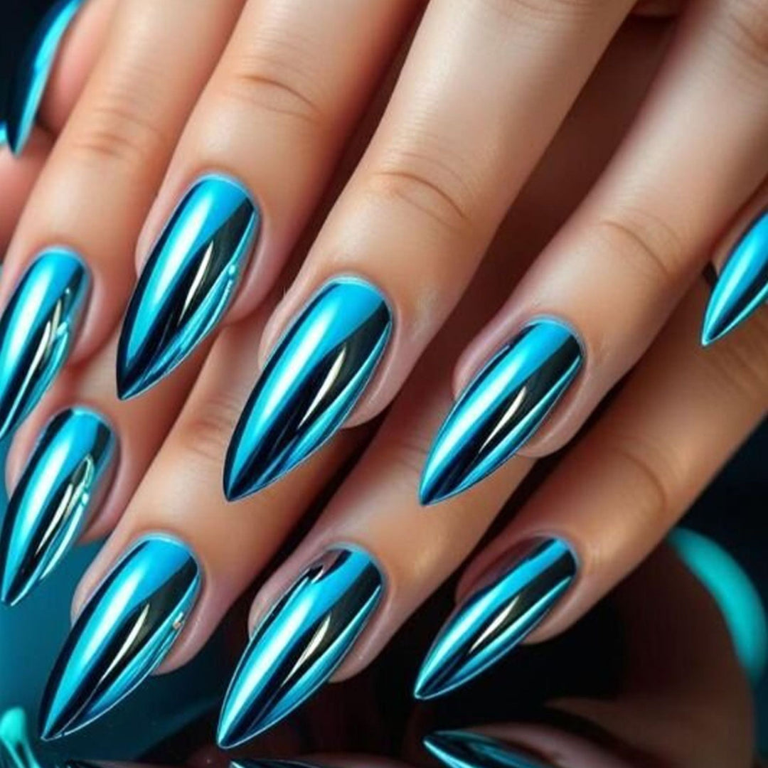 Artifical nails with Faceted Design Bowlift