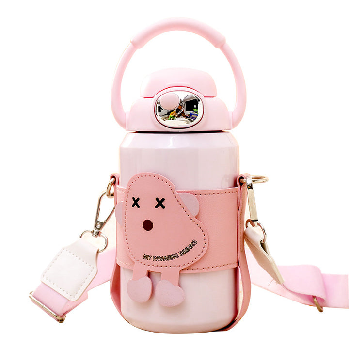 Women's Insulated Drinking Bottle with Practical Carrying System and Cute Design Bowlift