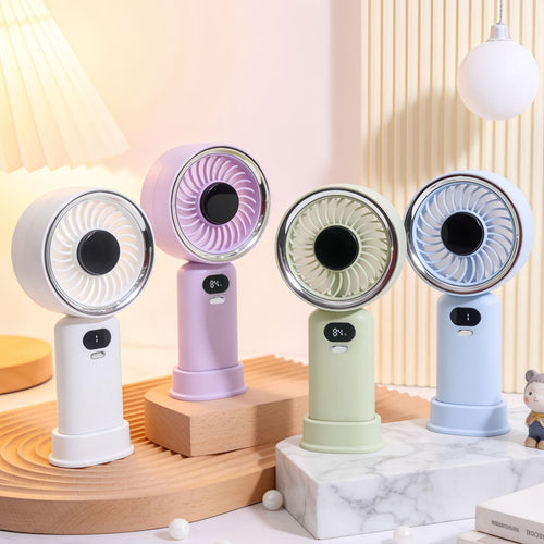 Portable Mini Handheld Fan with Digital Speed Display Bowlift