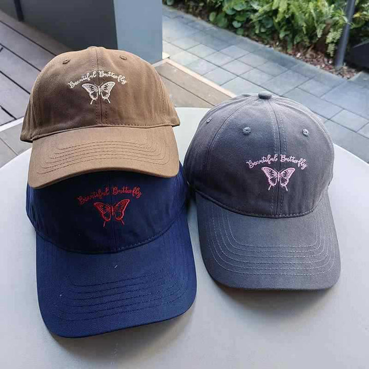 Women's Embroidered Butterfly Cap Bowlift